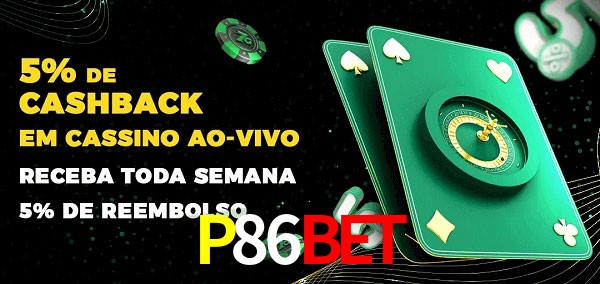Promoções do cassino ao Vivo P86Bet